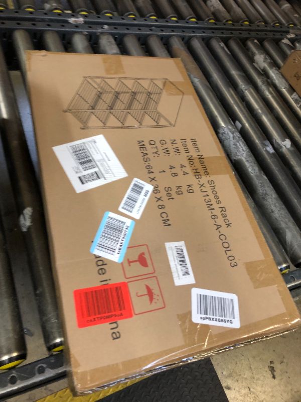 Photo 1 of HOMEFORT Shoe Rack 6-Tier, Shoe Storage Shelf, Industrial Shoe Tower, Narrow Shoe Organizer for Closet Entryway, Small Shoe Rack Table with Durable Metal Shelves,White Oak