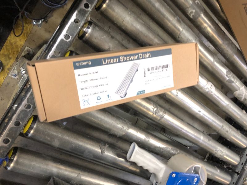 Photo 1 of WEBANG 12 Inch Linear Shower Drain Rectangular Floor Drain with Accessories Square Hole Pattern Cover Grate Removable SUS304 Stainless Steel CUPC Certified Brushed