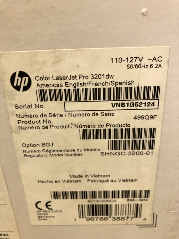 Photo 2 of HP Color Laserjet Pro 3201dw Wireless Color Laser Printer, Office Printer, Duplex, Best-for-Office (499Q9F)