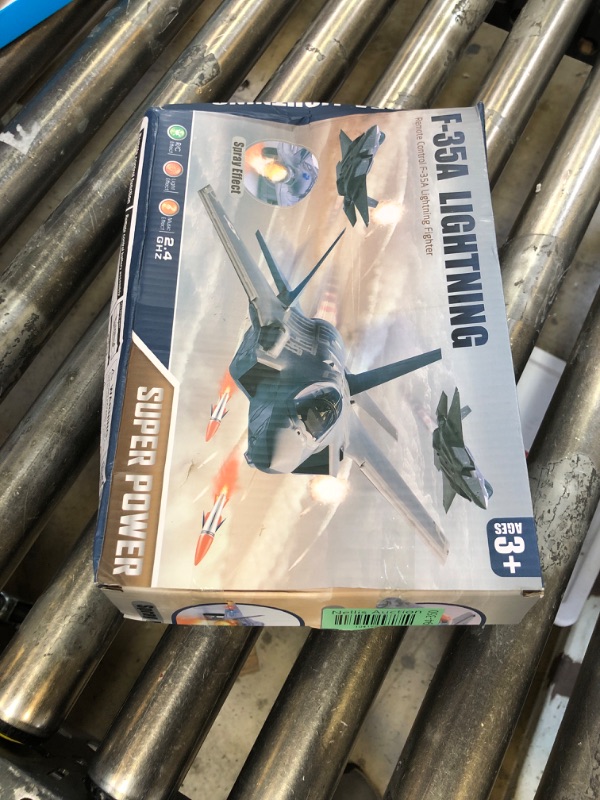 Photo 1 of ele ELEOPTION RC Fighter Jet Toy Remote Control Plane Vehicle with Flashing Lights and Sound Helicopter Airplane Toys for Kids 3 4 5 6 7 8 Years Boys Girls Gift Blue