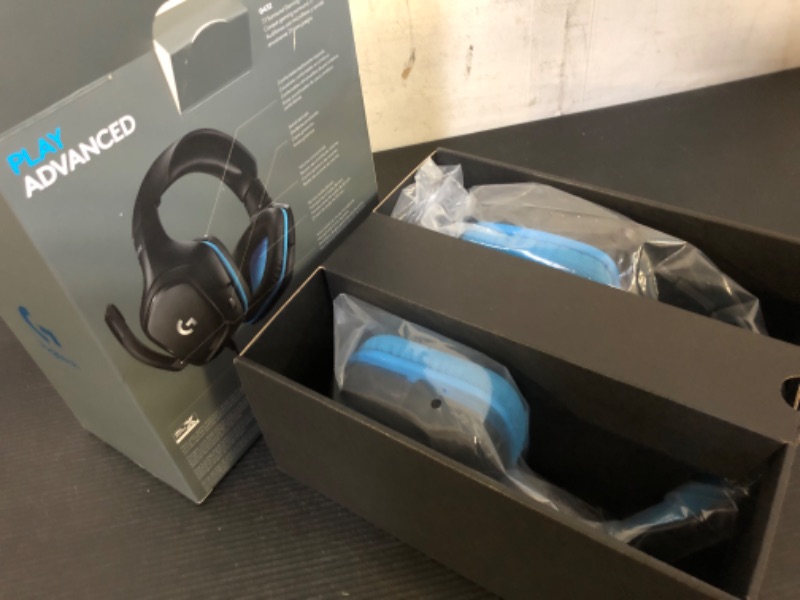 Photo 1 of Logitech G432 Wired Gaming Headset, 7.1 Surround Sound, DTS Headphone:X 2.0, Flip-to-Mute Mic, PC (Leatherette) Black/Blue