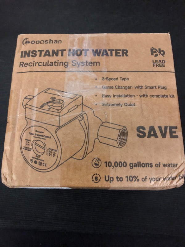 Photo 1 of Moonshan Instant Hot Water Recirculating Pump with Stainless Steel Sensor Valve 20-inch PEX Supply Lines Water Circulator Pump with Smart Plug for Tank Water Heaters 3-Speed Control Extremely Quite