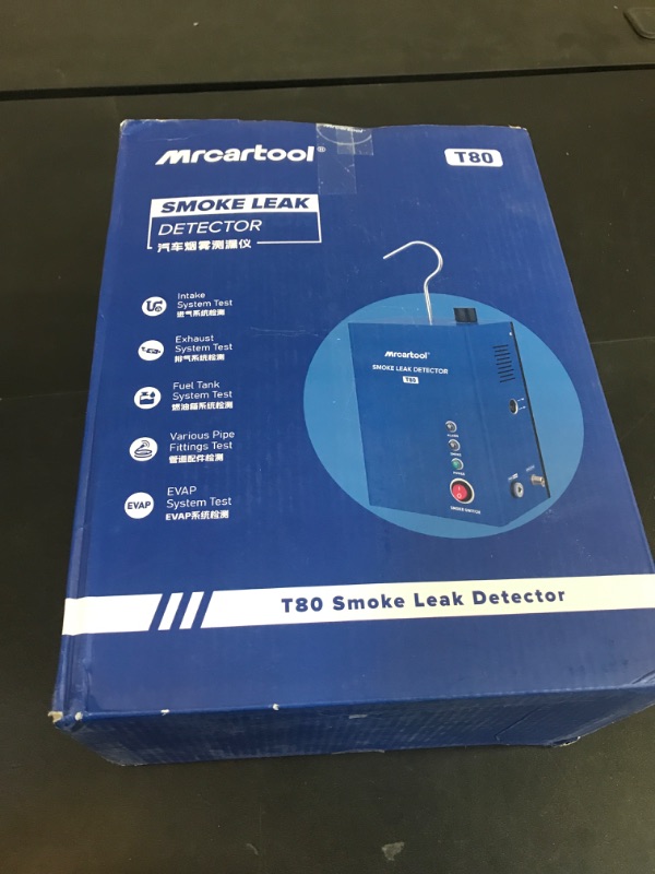 Photo 1 of MR CARTOOL T80 Automotive Smoke Machine Leak Detector, EVAP Vacuum Smoke Tester Machine with Liquid Level Gauge, Built-in Air Pump Smoke Detector for All DC 12V Vehicles