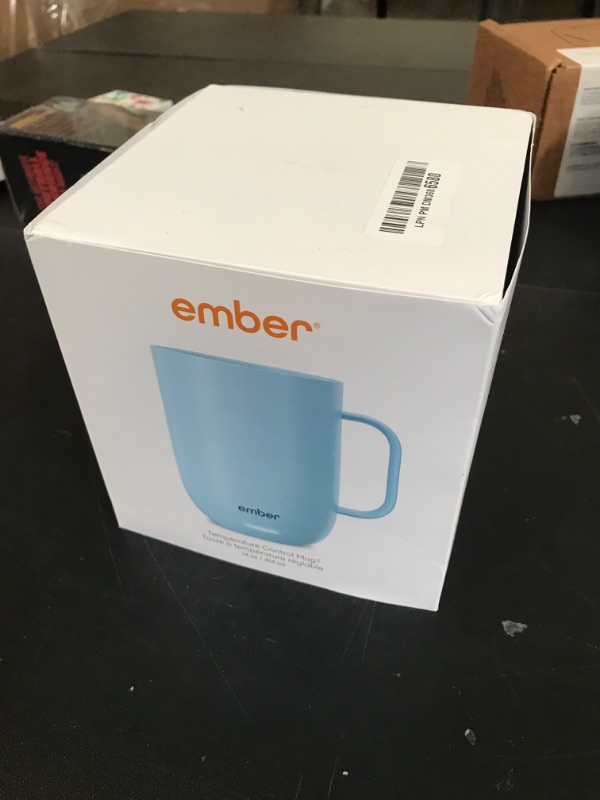 Photo 2 of Ember Temperature Control 14oz Smart Mug 2, App-Controlled and Rechargeable Heated Coffee Cup Warmer with Intelligent LED Display, Powder Blue