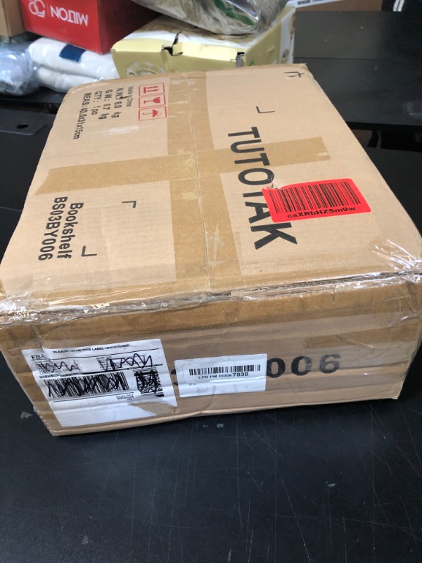 Photo 1 of TUTOTAK 6 Tier Bookcase and Bookshelf, Narrow Book Shelf with Door for Small Space, for Living Room, Office, Study, Entryway, Charcoal Grey BS03BY006