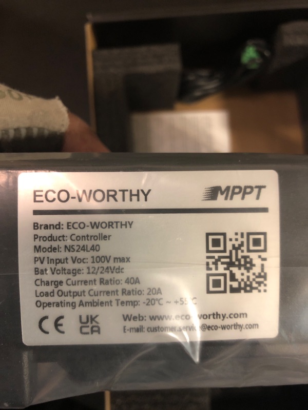 Photo 1 of ECO-WORTHY 40A MPPT Solar Charge Controller 12V/24V DC Input & Digital OLED Display & Temp Sensor & Negative Ground, 99% Charging Efficiency Solar Regulator for Lithium, Sealed and Flooded Battery