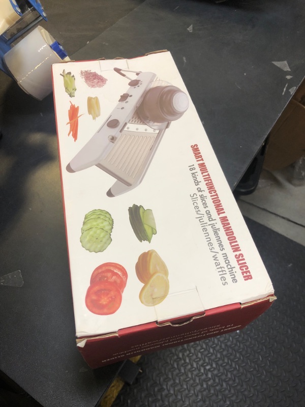 Photo 1 of Adjustable Mandoline Slicer for Kitchen,Stainless Steel Vegetable Chopper - Food Chopper,Vegetable Slicer,Mandolin,Veggie Chopper with Waffle Maker| French Fry Cutter(WHITE)