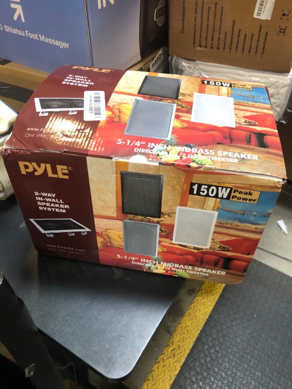 Photo 1 of Pyle 150 Watts 5.25'' In-Wall / In-Ceiling Stereo Speakers - 2-Way Flush Mount Stereo Sound Speakers | 5-1/4'' Midbass Speaker - White (Pair)