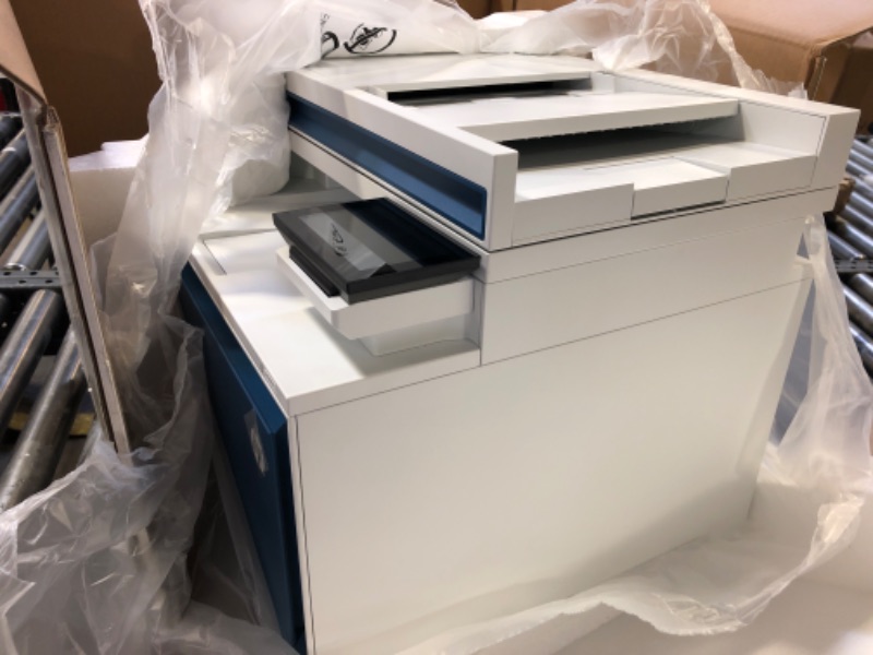 Photo 1 of HP Color LaserJet Pro MFP 4301fdn Printer, Print, Scan, Copy, Fax, Fast, Easy setup, Mobile printing, Advanced security, Best-for-small teams. Ethernet & USB only. Not Wireless. 16.6 x 17.1 x 15.1 in.