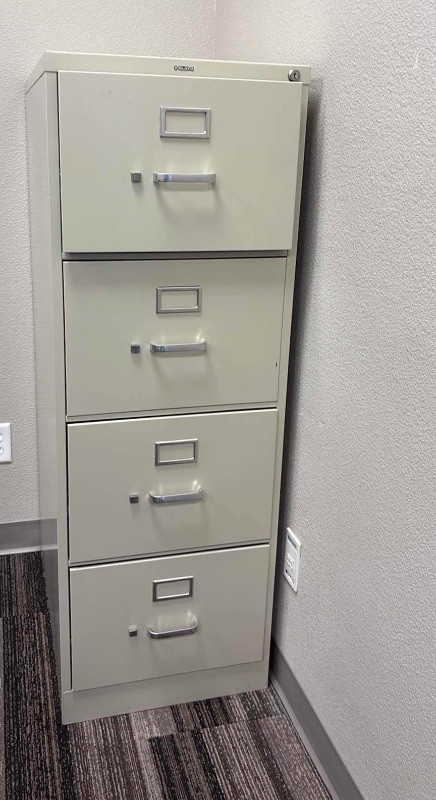 Photo 1 of HDN BEIGE 4 DRAWER VERTICAL METAL FILE CABINET 15" X 22" H52"