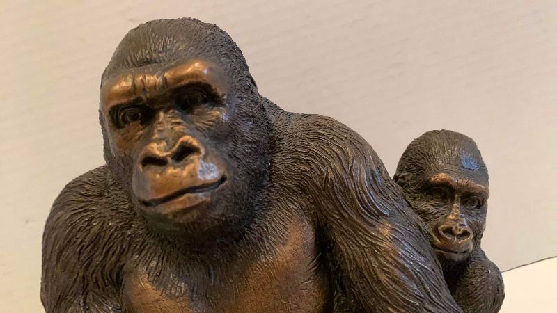 Photo 1 of GORILLA AND BABY SCULPTURE 9”