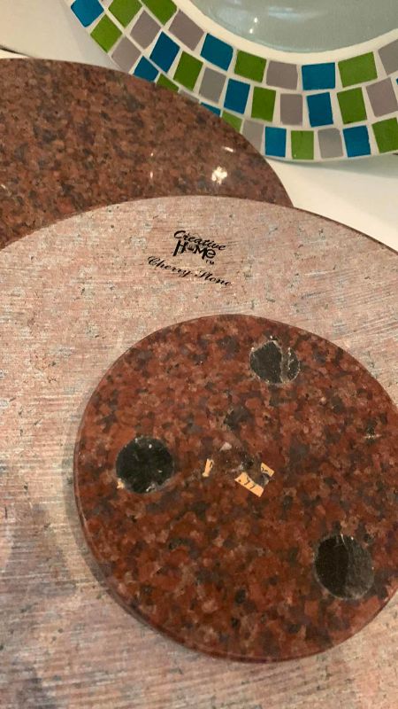 Photo 1 of 2 STONE LAZY SUSANS AND A SERVICE PLATTER