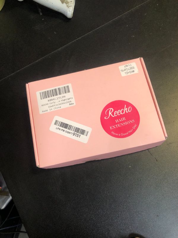 Photo 1 of REECHO Curly Hair Extensions, 4PCS 16 inch Clip in Hair Extensions Lace Weft Short Curly Extension Clip Ins Invisible Natural Hairpieces for Women, Brown with Deep Blonde Highlights