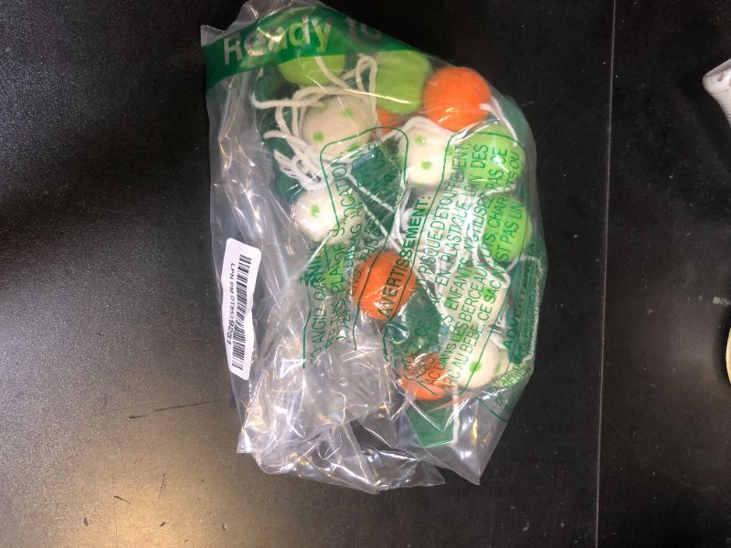 Photo 1 of 2 Pcs St Patrick's Day Felt Ball Garlands with Shamrock - St. Patrick's Day Decorations - Green Dark Green White Orange Pom Pom Garlands for Home Tree- Irish Party Home Fireplace Mantle Hanging Decor