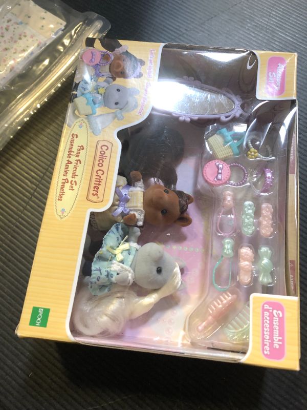 Photo 1 of Calico Critters Bella,Giselle Pony Friends Set, Dollhouse Playset with Figures and Accessories