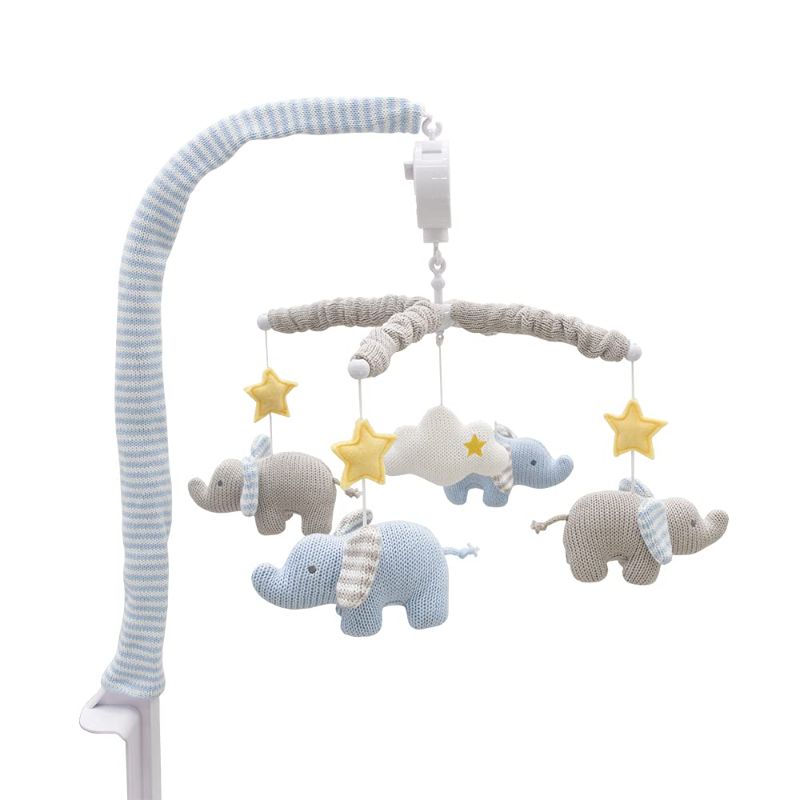 Photo 1 of Mason Elephant Textiles Musical Mobile - Crib Toy with 12 Lullabies | Knitted Woodland Characters Nursery Decor