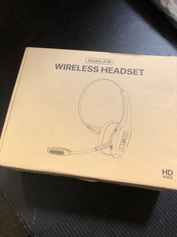 Photo 1 of Trucker Bluetooth Headset, Wireless Headset with Mic, Bluetooth Headsets with Dual Noise Cancelling Microphone & Mute Button, 55Hrs Working Time PC Headsets for Cell Phones, Computer, Truck Driver