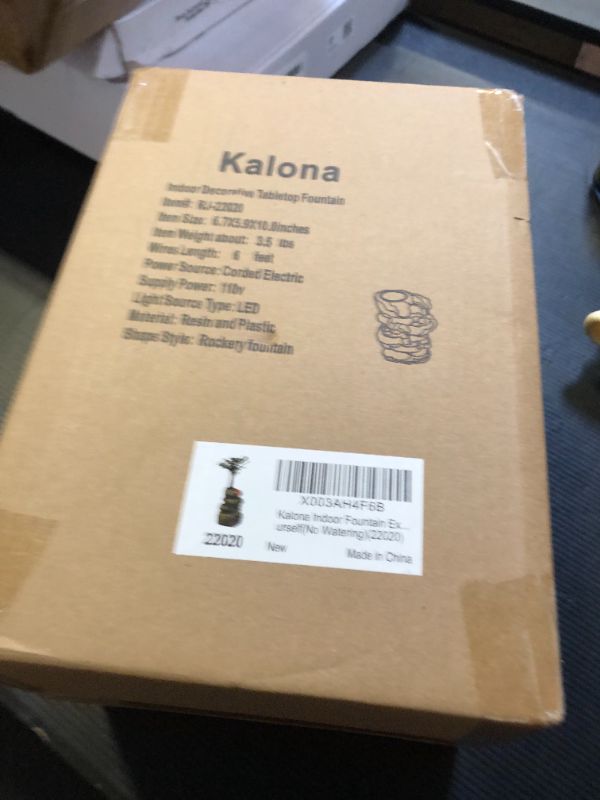 Photo 1 of Kalona Indoor Fountain Exquisite Rockery Fountains Soothing Sound Tabletop Fountains Home/Office Decor with a Small Plastic Pot to Grow The Plant by Yourself(Automatic Watering)(22020)