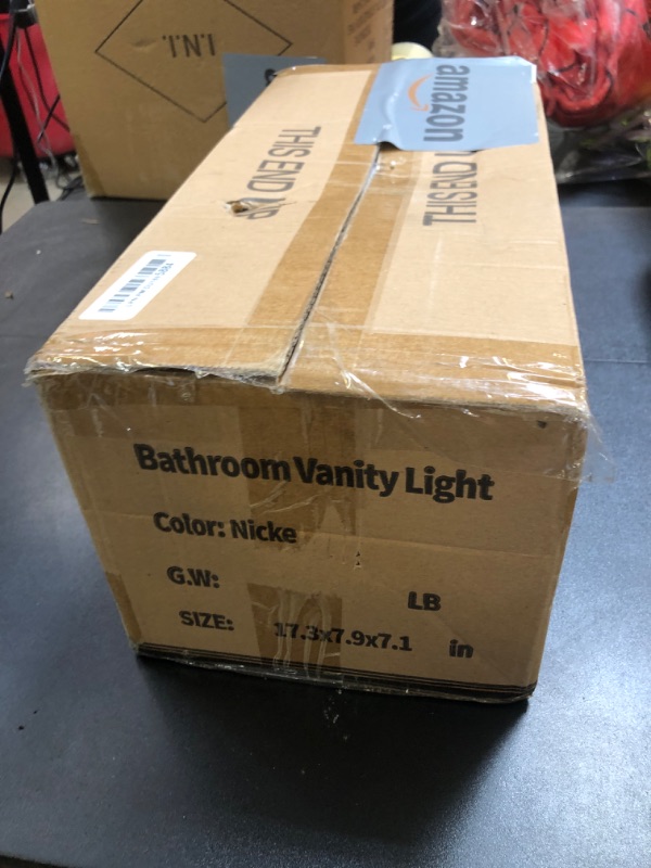 Photo 1 of Espird Bathroom Vanity Light Fixtures Brushed Nickel Bathroom Lighting Fixture, 3 Lights Bathroom Light Fixture Over Mirror, Modern Vanity Light, Wall Sconces with Milky White Glass Shades