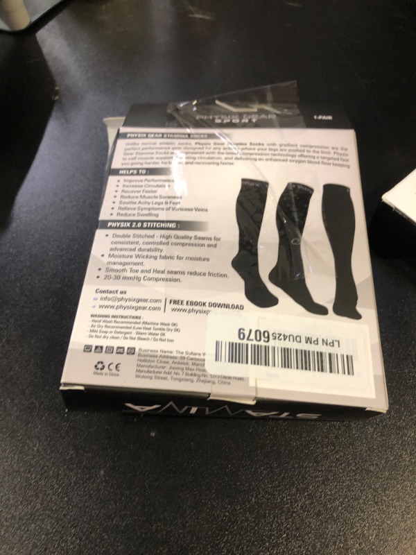 Photo 1 of Physix Gear Compression Socks - Best Men & Womens Compression Socks for Circulation, Running, Nurses, Athletic Use Sock Compression, Blood Pressure Socks, Calcetines de Compresion, All, Black, S/M