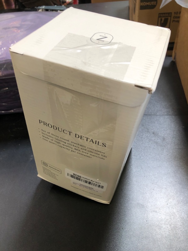 Photo 1 of ZICOTO Set of 3 Reusable Ice Cream Containers 1 Quarts ea. - Perfect for Homemade Sorbet, Frozen Yogurt Or Gelato - Stackable Storage Pint Containers, Stickers And Lids Stores Easily In Freezer