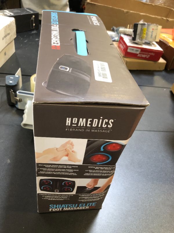Photo 1 of HoMedics Shiatsu Select Foot Massager with Heat – Shiatsu Foot Massager with Heat, Therapeutic Kneading & Rolling, 4 Rotational Heads with 12 Massage Nodes, Toe-Touch Control