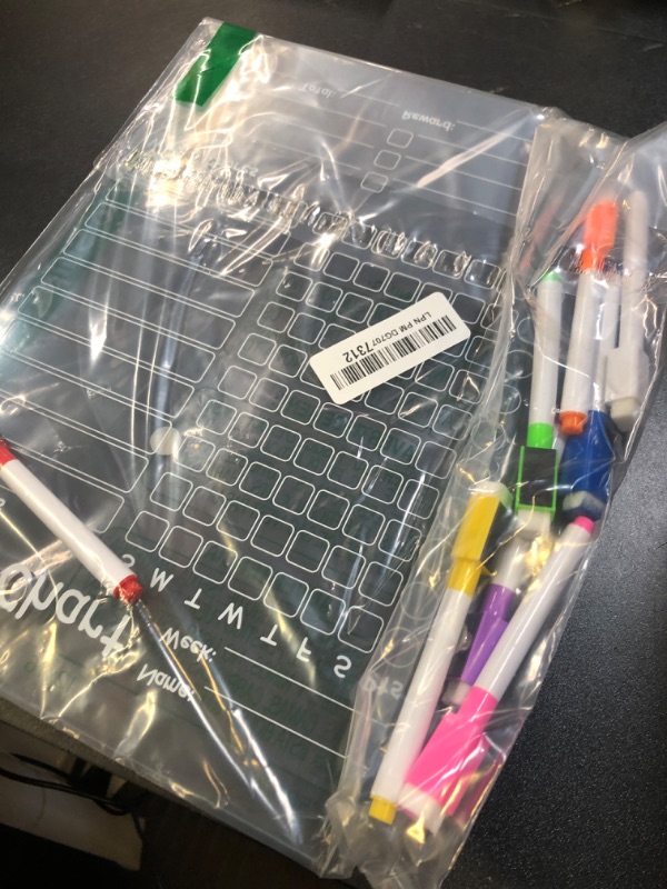 Photo 1 of Acrylic Chore Chart for Kids Clear Dry Erase Checklist for Kids Chore Boars for Family Chores Checklist Reward Chart Responsibility Chart for Kids, 12x9'', 1 Pack