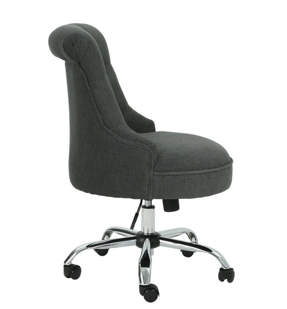 Photo 1 of TYESHA HOME OFFICE FABRIC DARK GRAY TUFTED ROLLING DESK CHAIR