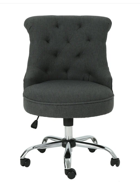 Photo 1 of TYESHA HOME OFFICE FABRIC DARK GRAY TUFTED ROLLING DESK CHAIR