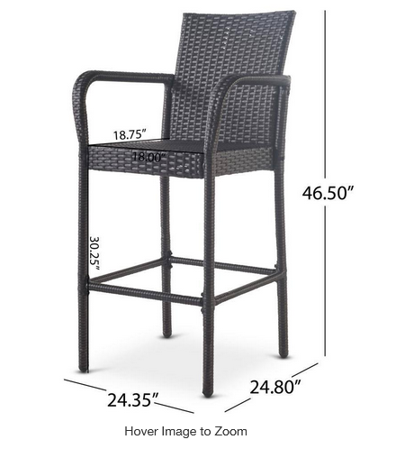 Photo 1 of 2 STACKABLE WICKER OUTDOOR BAR STOOLS GRAY