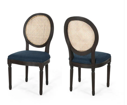 Photo 1 of 2-LANEY FRENCH STYLE OVAL CANE BACK DINING CHAIRS