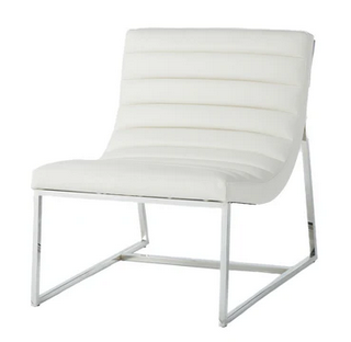 Photo 1 of KINGSBURY WHITE LEATHER LOUNGE ACCENT CHAIR