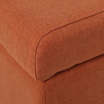 Photo 1 of ETONEY MID-CENTURY MODERN BUTTON TUFTED FABRIC STORAGE OTTOMAN BENCH ORANGE COLOR