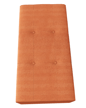 Photo 1 of ETONEY MID-CENTURY MODERN BUTTON TUFTED FABRIC STORAGE OTTOMAN BENCH ORANGE COLOR