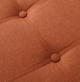 Photo 1 of ETONEY MID-CENTURY MODERN BUTTON TUFTED FABRIC STORAGE OTTOMAN BENCH ORANGE COLOR