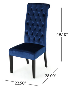 Photo 1 of 2-LEONA TALL BACK TUFTED NEW VELVET DINING CHAIR