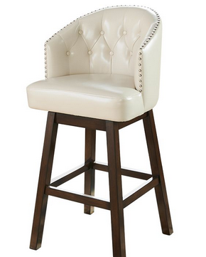 Photo 1 of TUFTED NAIL HEAD BAR STOOL BEIGE