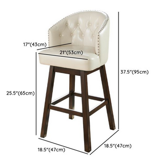 Photo 1 of TUFTED NAIL HEAD BAR STOOL BEIGE
