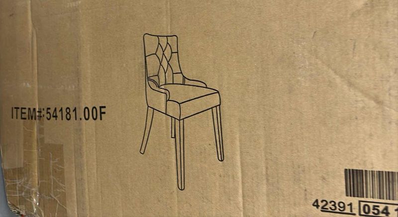 Photo 1 of 2-STACY TUFTED FABRIC DINING CHAIRS BEIGE