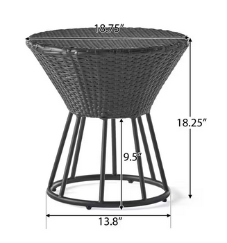 Photo 1 of ANKY BROWN RATTAN WICKER 18" OUTDOOR COFFEE TABLE