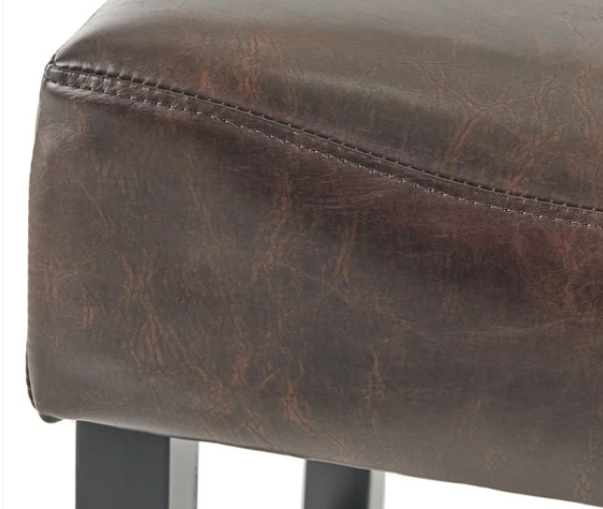Photo 1 of 2-ADLER 30" BROWN LEATHER BACKLESS BAR STOOLS