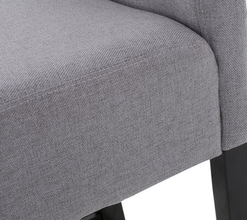 Photo 1 of 2-PETERBOROUGH MODERN 26 INCH FABRIC LIGHT GRAY AND ESPRESSO COUNTER STOOLS