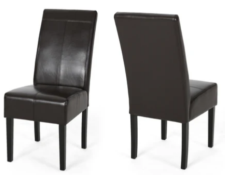 Photo 1 of 2-PERCIVAL T-STICH BONDED LEATHER DINING CHAIRS