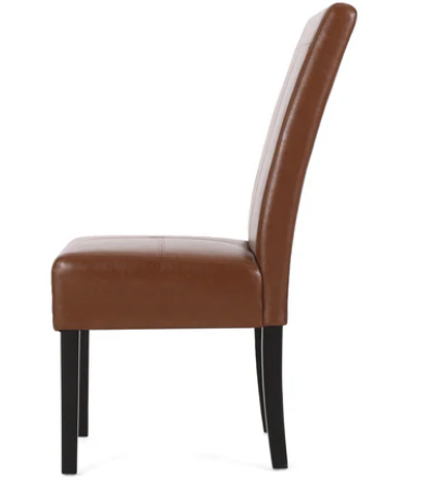Photo 1 of PERCIVAL CONTEMPORARY T-STITCH BROWN HIGH BACK DINING CHAIR