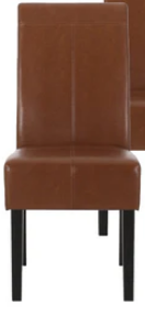 Photo 1 of PERCIVAL CONTEMPORARY T-STITCH BROWN HIGH BACK DINING CHAIR