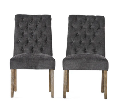 Photo 1 of 2-EMERSON CONTEMPORARY TUFTED ROLLTOP DINING CHAIRS