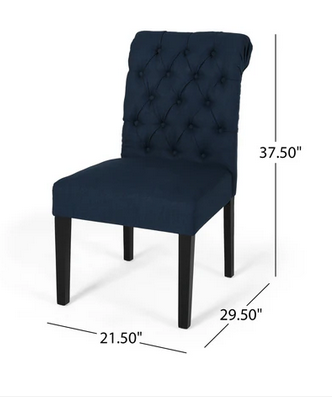 Photo 1 of 2-EMERSON CONTEMPORARY TUFTED ROLLTOP DINING CHAIRS