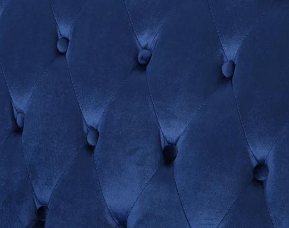 Photo 1 of LEONA FRENCH STYLE HIGH BACK TUFTED WINGED VELVET LOVESEAT IN NAVY BLUE