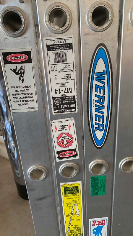 Photo 1 of WERNER DUTY MASTER TYPE IA EXTRA HEAVY DUTY INDUSTRIAL LADDER MODEL M7-14