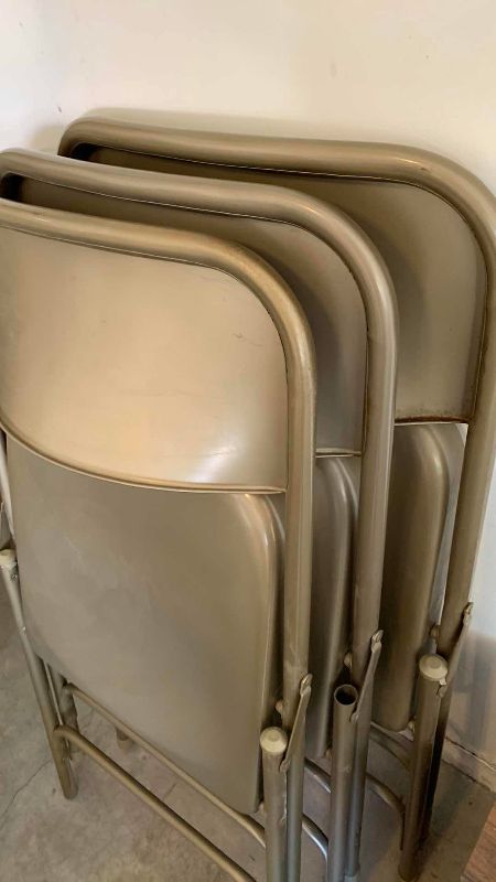 Photo 1 of 3-METAL CHAIRS AND A CARD TABLE